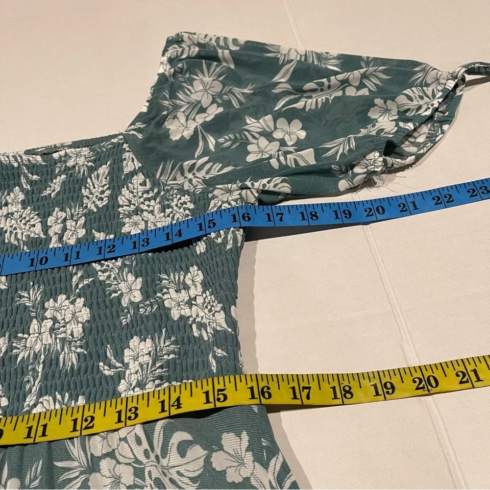 Siren Lily Women Petite XL Maxi Floral Dress Smocked Tiered Lined Boho Resort - Picture 12 of 15